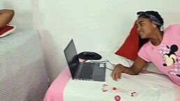 Caught the slut masturbating to my porn videos, so I fucked her hard?