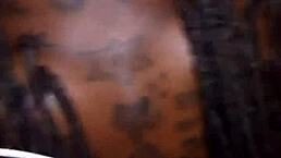 Masseuse jacking muscular husband's big cock