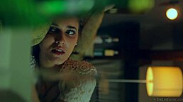 milf with puffy nipples masturbates hard.