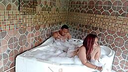 In the jacuzzi, my stepfather fucks me hard in the ass while his wife is at work