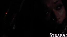 Goth femdomina feels intense gagging pleasure