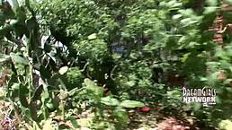 Busted Flashing Tits on University Campus Outdoors