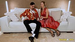 Blonde Feels Intense Pleasure Gargling Huge Hard-On.