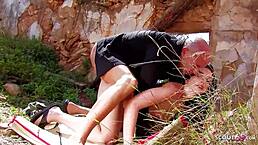 A sexy Latina encounters a stranger in a lost place