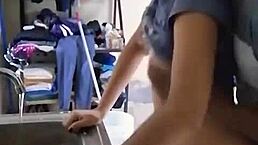 Beautiful Mexican Amateur Gets Fucked Hard While Washing The Dishes In Kitchen