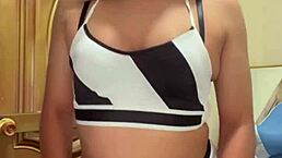 Lindo Transexual With Big Tits Dresses As Schoolgirl