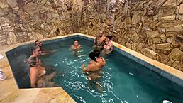 Wow! Housewife Licks Wet Pussy And Fucks Big Cock At Motel Pool!