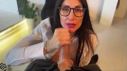 Secretary gets job through bed blowjob and creampie!