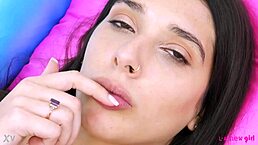 Enchanting Brunette Beauty Shows Her Sexy Body In POV Massage On Sofa With Uncle