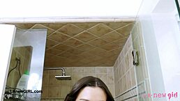 Fierce Brunette Bombshell's Steamy Shower Casting
