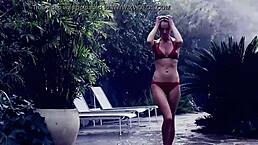 Alessandra Ambrosio Performs Teasing Striptease Undressing