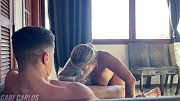 I couldn't resist my well-endowed friend and gave in while my husband was out