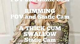 kimmi the elf deeply cleans asshole before swallowing huge cum load