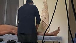 Caught giving happy ending in spa on hidden cam with cock massage!