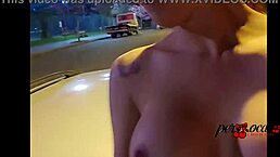 Moto Boy Chases Woman Flashing Breasts On Car Sunroof