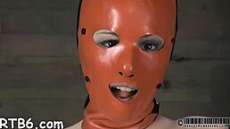 Beautiful slaves are fastened for a hardcore BDSM session.