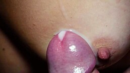 milf in latex begs for cum on her tits close-up