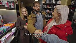 swap4k met fibi euro in sex shop and fucked her hard in threesome with veronica leal