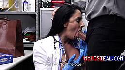 Doctor in stockings gets bent over and fucked roughly in hospital