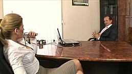 White skinned girl gets fucked doggystyle in lingerie