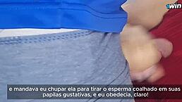 Dona De Casa Casada Goza Cavalgando Em Seu Corno E � Interrompida Quando Tentam Abrir A Porta Do Seu Quarto