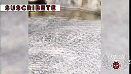 I Masturbat Outdoors in the Public River While My Step Brother Records Me for Voyeurs