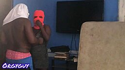 couple invited a friend over, but it went wrong with big black cock involved, juicy and shaved slave action in the bedroom.