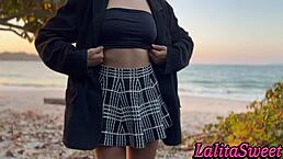 gostosa provoked me at beach, i took her home and cum in pussy