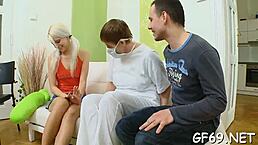 j babe getting her pussy drilled by two lusty studs