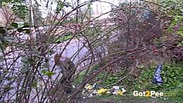 Pretty Girl Pees Outdoors Voyeur Style
