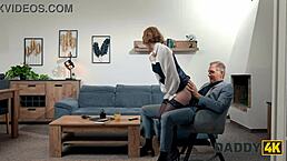 Young Girlfriend Engages In Hardcore Sex With Stepdaddy While Ignoring Books