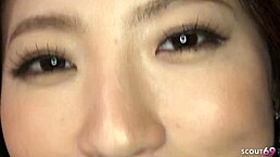 Sexy Japanese woman gives rimjob blowjob with cum swallow!