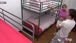 Horny landlady Valeria Del Rio tests new bed with fucking