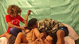 Shathi khatun and rumpa akter take massive black cock in foursome