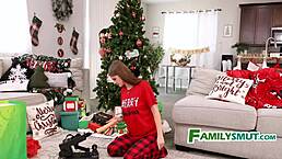 Family Xmas Tree Trimming Turns Into Emotional Threesome.