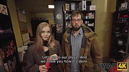 swap4k met fibi euro in sex shop and fucked her hard in threesome with veronica leal