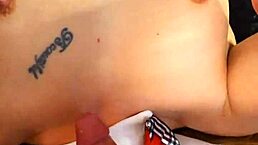 School girl gets throat fucked with big ass and wet pussy