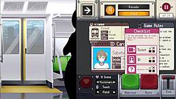 play hentai game with mob musume, getting blowjob and creampie