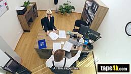 on this office desk, let's do a deep anal deal