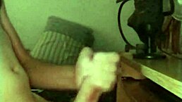 skinny young guy with monster cock jerks off solo on a rainy day