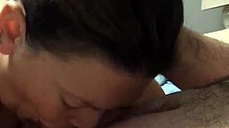 She Doesn't Want To Stop Sucking That Cock Deepthroat, Giving Intense Handjob And Blowjob!