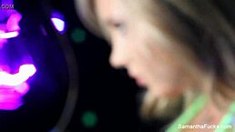 samantha saint's blonde big tits lesbian fuck with black!