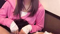 japanese crossdresser masturbates with drain net on crotch while streaming