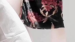 Skinny young brunette in sexy one piece swimsuit shows off legs and small waist