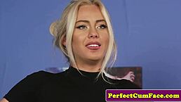 I love how this gorgeous eurobabe gets facialized by my fat prick after a horny blowjob.