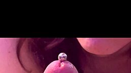 Sounding with extreme pre cum and cock rub