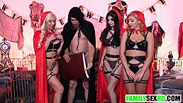 we had halloween group sex with dildos and fucking.