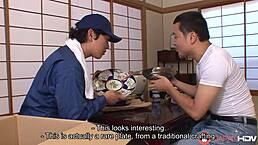 Japanese Brunette Nozomi Koizumi Moans Blowing Friend's Cock