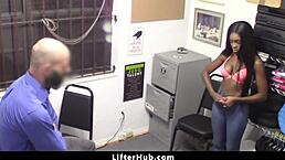 Black Teen 18+ Caught Stealing from Store Then Snatches Officer's Phone - Watch Her Get Punished Hard at Lifterhub!