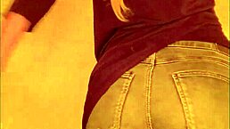 muscular woman masturbates wet pussy on commercial set